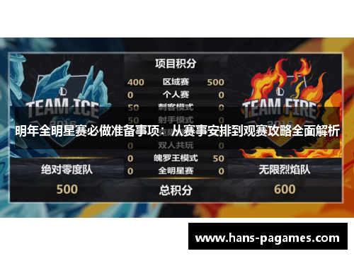明年全明星赛必做准备事项：从赛事安排到观赛攻略全面解析